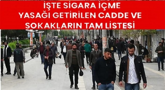 Mardin’de Sigara Yasağının Uygulanacağı Açık Alanlar Belli Oldu