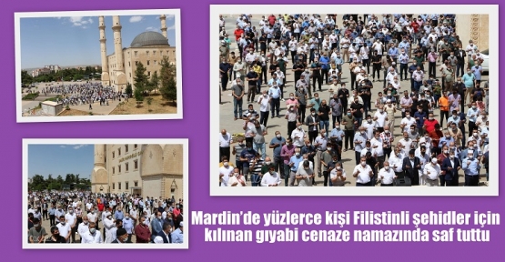 Mardin’de yüzlerce kişi Filistinli şehidler için kılınan gıyabi cenaze namazında saf tuttu