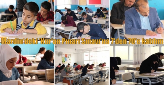 Mardin'deki 'Kur'an Pınarı Sınavı'na 7'den 70'e katılım