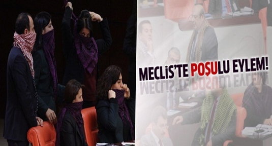 Meclis'te poşulu eylem!