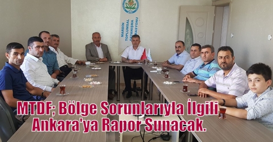 MTDF; Bölge Sorunlarıyla İlgili Ankara'ya Rapor Sunacak.