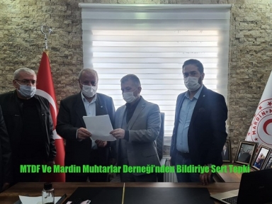 MTDF Ve Mardin Muhtarlar Derneği’nden Bildiriye Sert Tepki