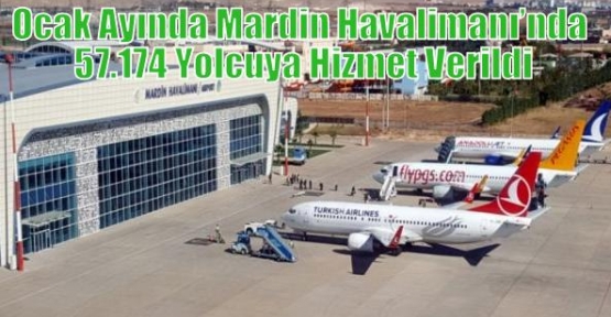 Ocak Ayında Mardin Havalimanı’nda 57.174 Yolcuya Hizmet Verildi