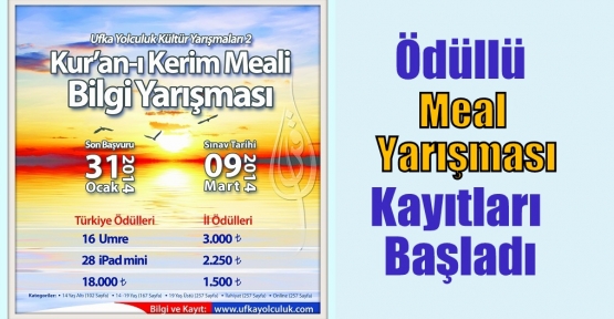 Ödüllü Meal Yarışması Kayıtları Başladı