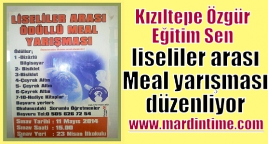 Özgür Eğitim Sen Meal yarışması düzenliyor 