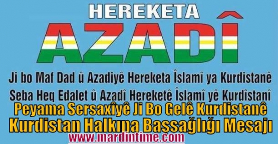 Peyama Sersaxîyê Ji Bo Gelê Kurdistanê--Kurdistan Halkına Başsağlığı Mesajı