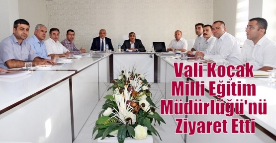 Vali Koçak Milli Eğitim Müdürlüğü'nü Ziyaret Etti