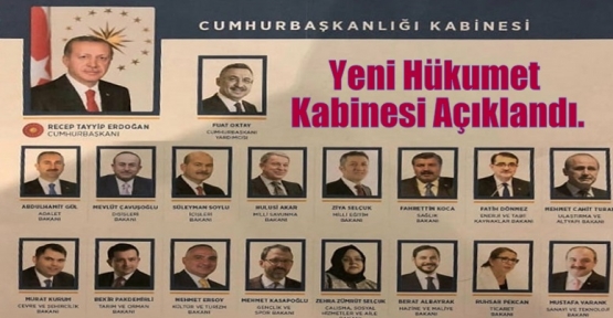 Yeni Hükumet Kabinesi Açıklandı.