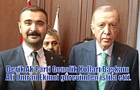 Derik Ak Parti Gençlik Kolları Başkanı Ali Ümran Ekinci görevinden istifa etti.