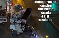 Ambulansın da karıştığı zincirleme kazada 4 kişi yaralandı