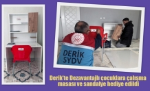 Derik'te Dezavantajlı çocuklara çalışma masası ve sandalye hediye edildi