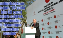 Cumhurbaşkanı Erdoğan,“18 yılda 5 bin 60 eseri restore ederek, milletimizin ve insanlığın hizmetine sunduk”