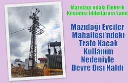 Mazıdağı Evciler Mahallesi’ndeki Trafo Kaçak...