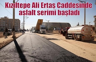 Kızıltepe Ali Ertaş Caddesinde asfalt serimi başladı