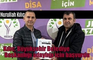 Kılıç, Büyükşehir Belediye Başkanlığı adaylığı...