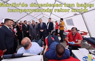 Mardin’de düzenlenen kan bağışı kampanyasında...
