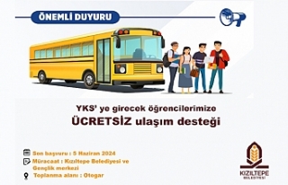 YKS’ye girecek öğrencilere ücretsiz ulaşım...