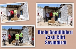Dicle Gönüllüleri Yaşlı Çifti Sevindirdi