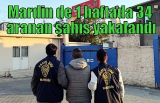 Mardin de 1 haftada 34 aranan şahıs yakalandı