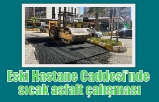 Eski Hastane Caddesi’nde sıcak asfalt çalışması
