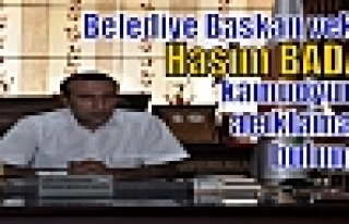 Belediye Başkan vekili seçilen Haşim Baday kamuoyuna...