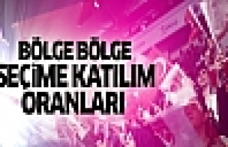 Bölge bölge seçime katılım oranları