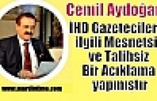 Cemil Aydoğan; İHD Gazetecilerle ilgili Mesnetsiz...