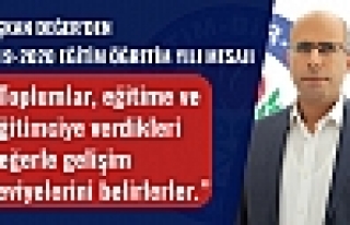 Değer, “2019-2020 eğitim ve öğretim dönemi...