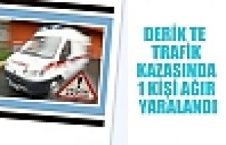 DERİK TE TRAFİK KAZASINDA 1 KİŞİ AĞIR YARALANDI