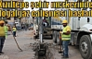 Kızıltepe şehir merkezinde doğalgaz çalışması...