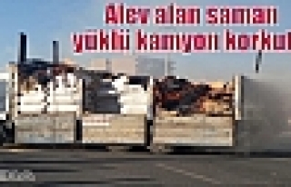 Kızıltepe’de Alev Alan Saman Yüklü Kamyon Korkuttu