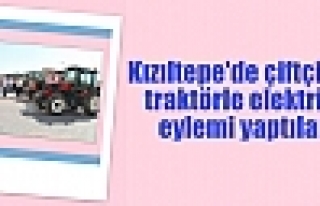 Kızıltepe'de traktörlü elektrik eylemi