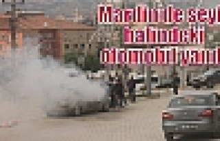 Mardin’de seyir halindeki otomobil yandı 