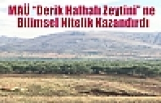 MAÜ “Derik Halhalı Zeytini” ne Bilimsel Nitelik...