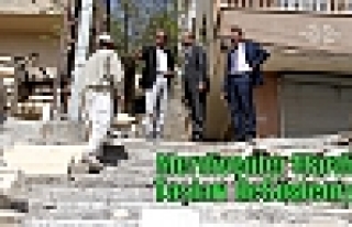 Merdivenler Mardin Taşları İle Süsleniyor