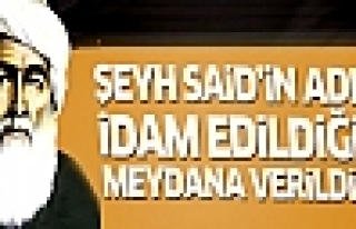 Şeyh Said'in ismi idam edildiği meydana verildi