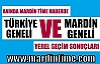 Türkiye ve Mardin Geneli yerel seçim sonuçları...