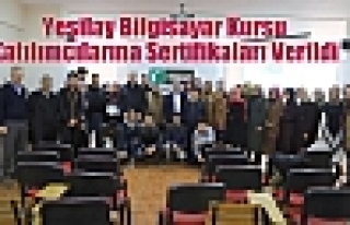 Yeşilay Bilgisayar Kursu Katılımcılarına Sertifikaları...