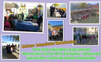 Kızıltepe  Bahçelievler İlkokulundan  Yerli malı etkinlikleri kapsamında “Hem İçimiz Isınsın Hem Gönlümüz” sloganıyla öğrencilere çorba ikramında bulunuldu.