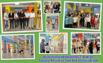 Anafartalar İlkokulunda 2. Atıktan Sanata  Resim ve Sıfır Atık Sergisi Açıldı