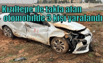 Kızıltepe’de takla atan otomobilde 3 kişi yaralandı