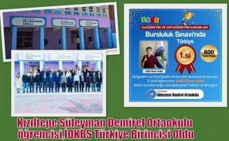 Kızıltepe Süleyman Demirel Ortaokulu öğrencisi,İOKBS Türkiye Birincisi Oldu