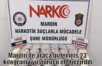 Mardin'de araca gizlenmiş 23 kilogram uyuşturucu ele geçirildi