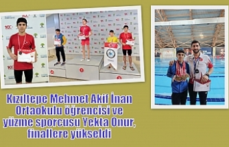 Kızıltepe Mehmet Akif İnan Ortaokulu öğrencisi ve yüzme sporcusu Yekta Onur,finallere yükseldi