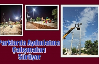 Parklarda Aydınlatma Çalışmaları Sürüyor