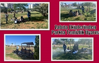 Zabıta Ekiplerinden Parkta Temizlik Uyarısı