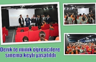 Derik'te minik öğrencilere sinema keyfi yaşatıldı