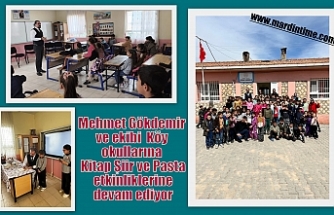 Mehmet Gökdemir ve ekibi Köy okullarna Kitap Şiir ve Pasta etkinliklerine devam ediyor