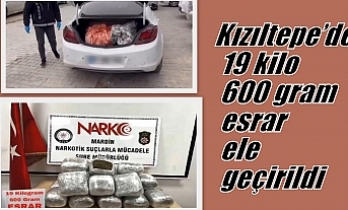 Kızıltepe’de 19 kilo 600 gram esrar ele geçirildi