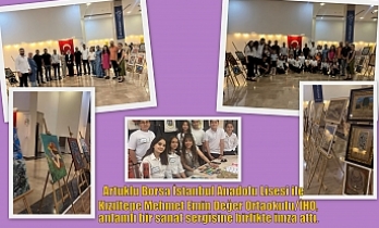 Artuklu Borsa İstanbul Anadolu Lisesi ile Kızıltepe Mehmet Emin Değer Ortaokulu/İHO, anlamlı bir sanat sergisine birlikte imza attı.